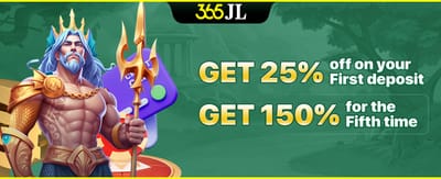 Get 25% off on your First deposit Get 150% for the Fifth time promotion banner