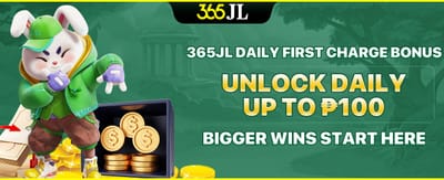 365JL Daily First Charge Bonus promotion banner